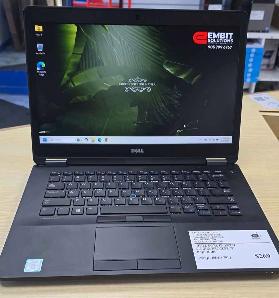 Dell Latitude E7470 intel core i5 6th gen laptop with 8GB RAM and 256GB SSD with 6 months warranty